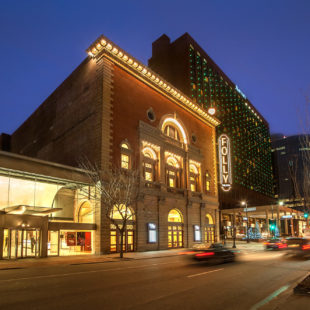 folly theater at dusk